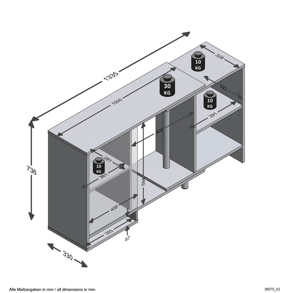 Fmd Hoekkast Modulair Met Open Schap Wit