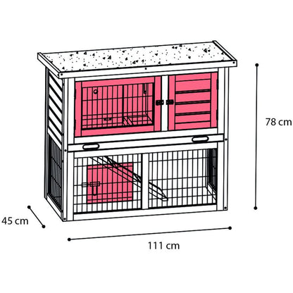 Flamingo Konijnenhok Loft Urban 111X45X78 Cm