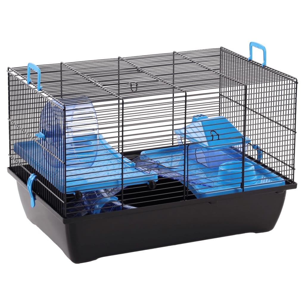 Flamingo Hamsterkooi Jaro 2 50,5X33X32,5 Cm Zwart En Blauw