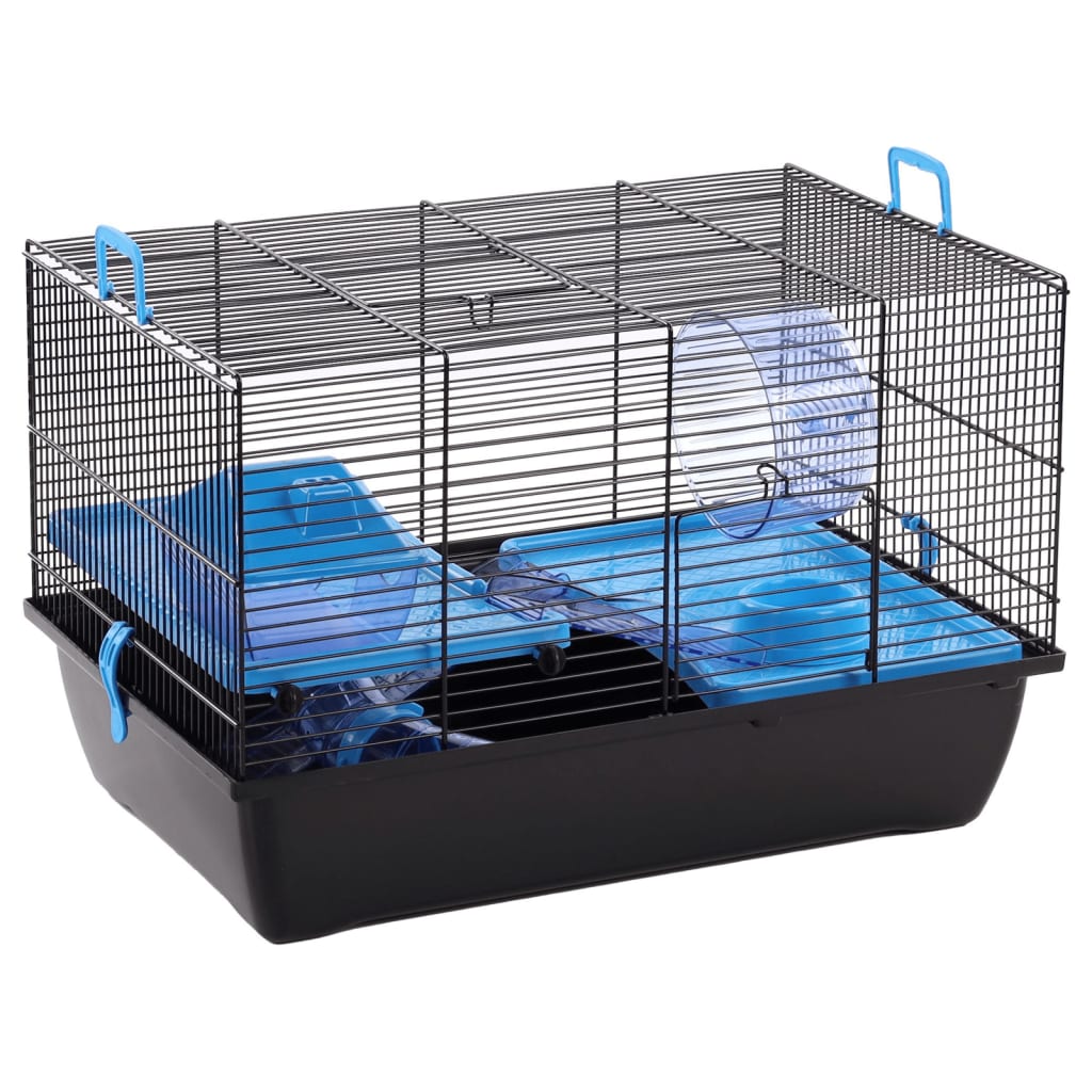 Flamingo Hamsterkooi Jaro 2 50,5X33X32,5 Cm Zwart En Blauw