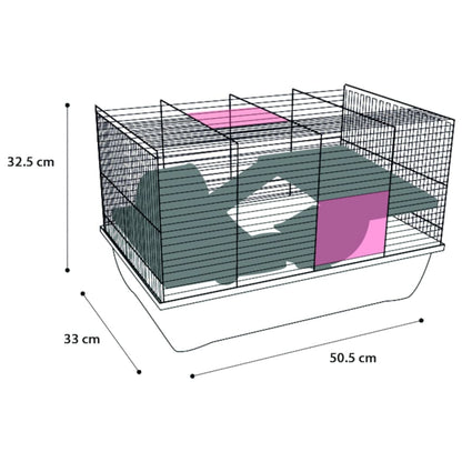 Flamingo Hamsterkooi Jaro 2 50,5X33X32,5 Cm Zwart En Blauw