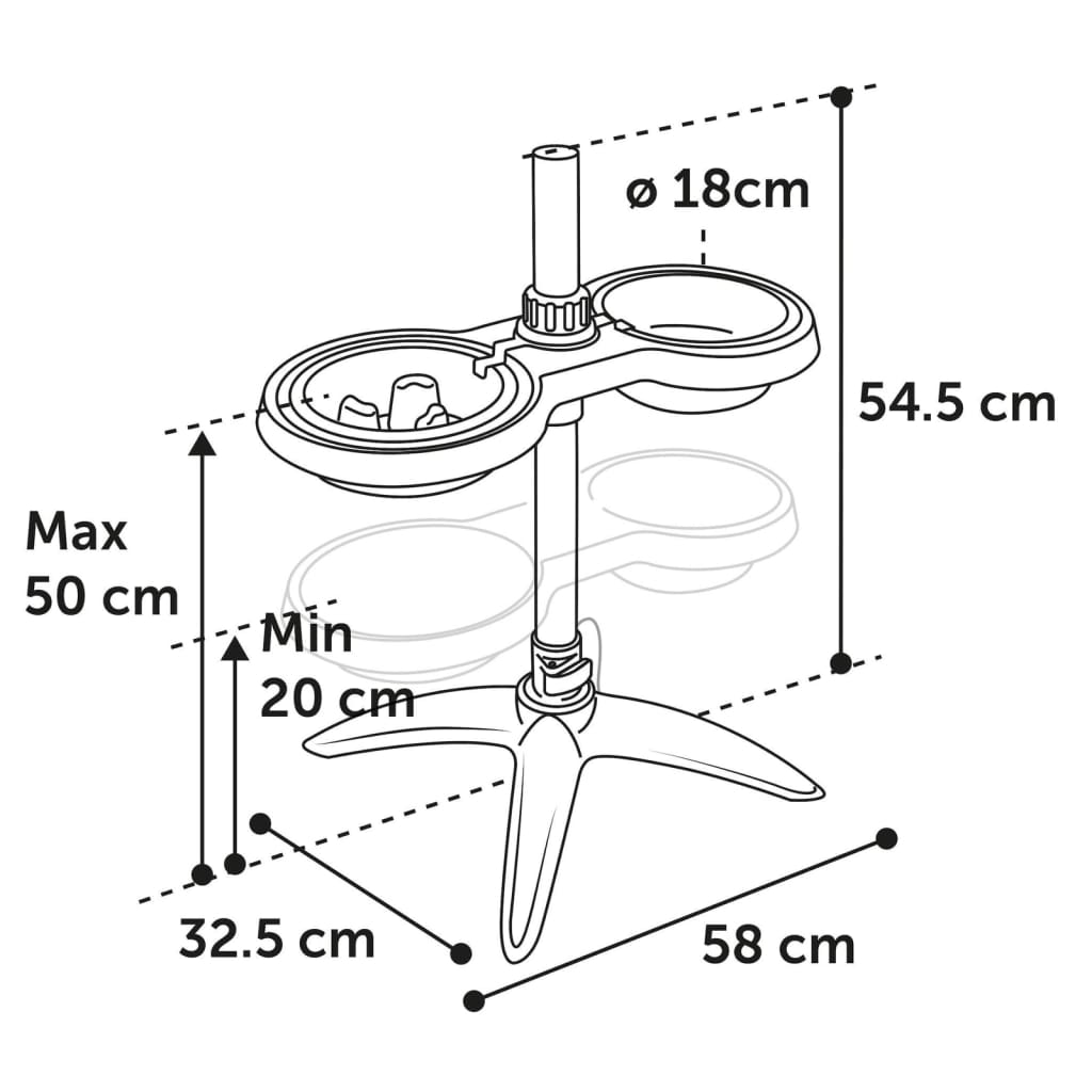 Flamingo Voerstandaard Suvi M 1100 Ml En 1500 Ml Grijs