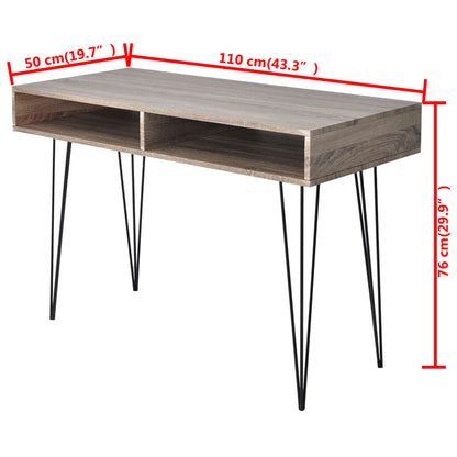 Bureau Met 2 Compartimenten Grijs