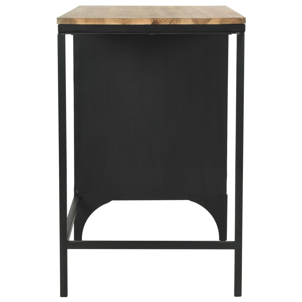 Bureau 100X50X76 Cm Massief Vurenhout En Staal