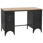 Bureau 120X50X76 Cm Massief Vurenhout En Staal