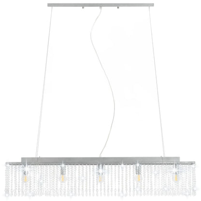 Plafondlamp Met Kristallen Kralen 104 Cm Zilverkleurig