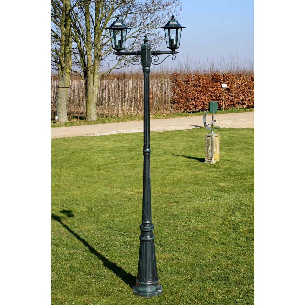 Tuinlantaarn Preston 2-Arms 215 Cm Donkergroen Wit