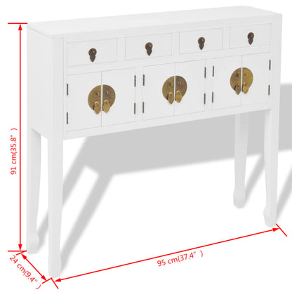 Dressoir Chinese Stijl Massief Hout Wit