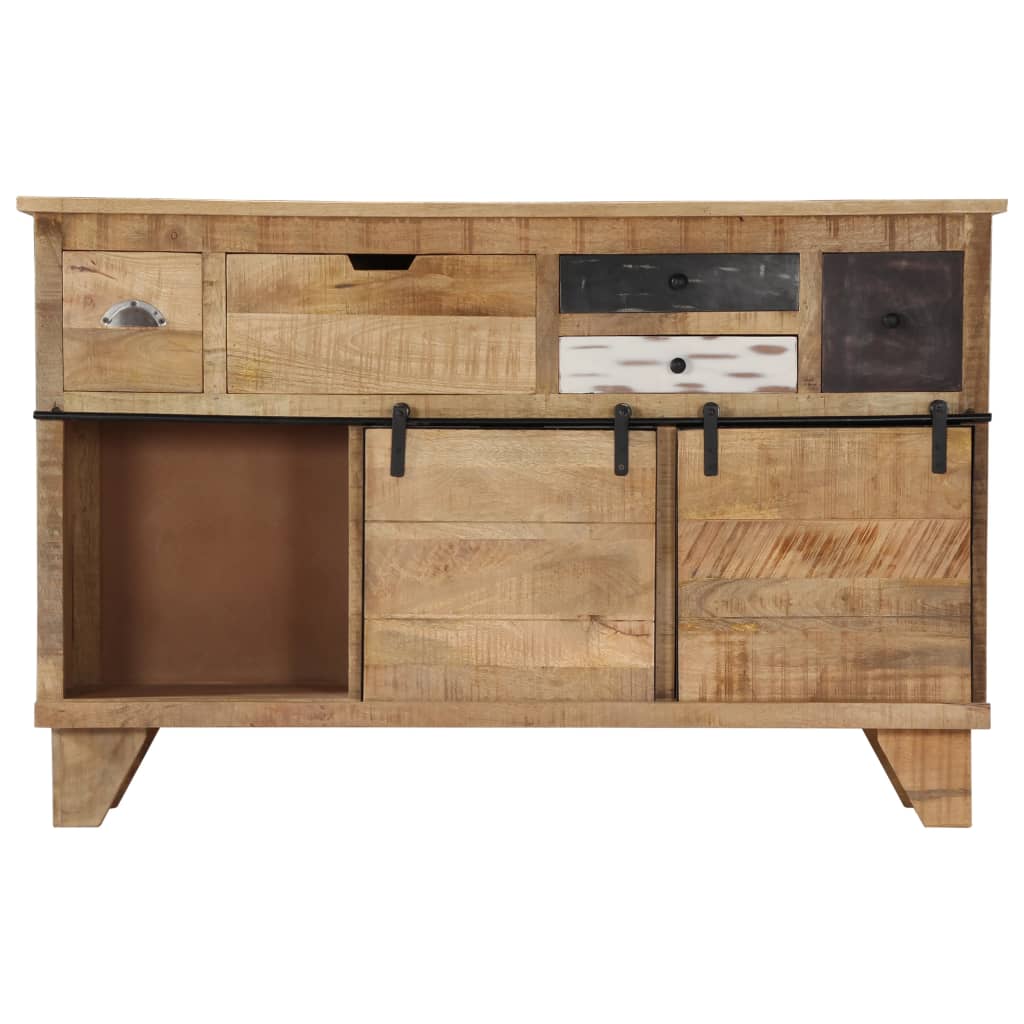 Dressoir 140X38X90 Cm Massief Mangohout Chroom