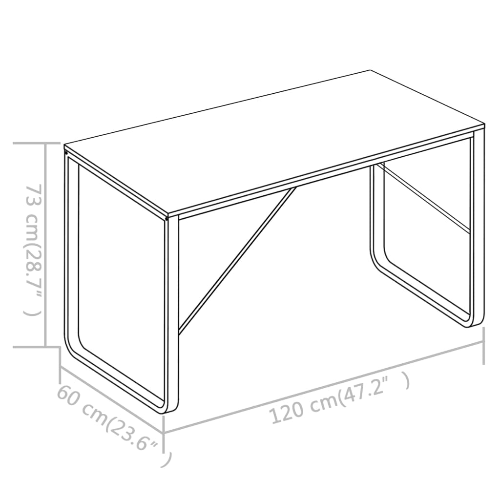 Computerbureau 120X60X73 Cm Kleurig