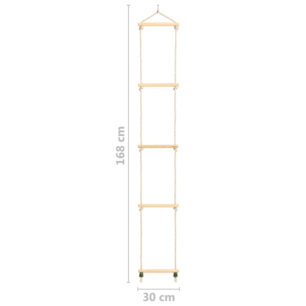 Touwladder 30X168 Cm Massief Hout En Pe Betongrijs