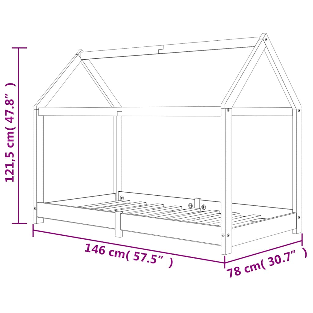 Kinderbedframe Massief Grenenhout