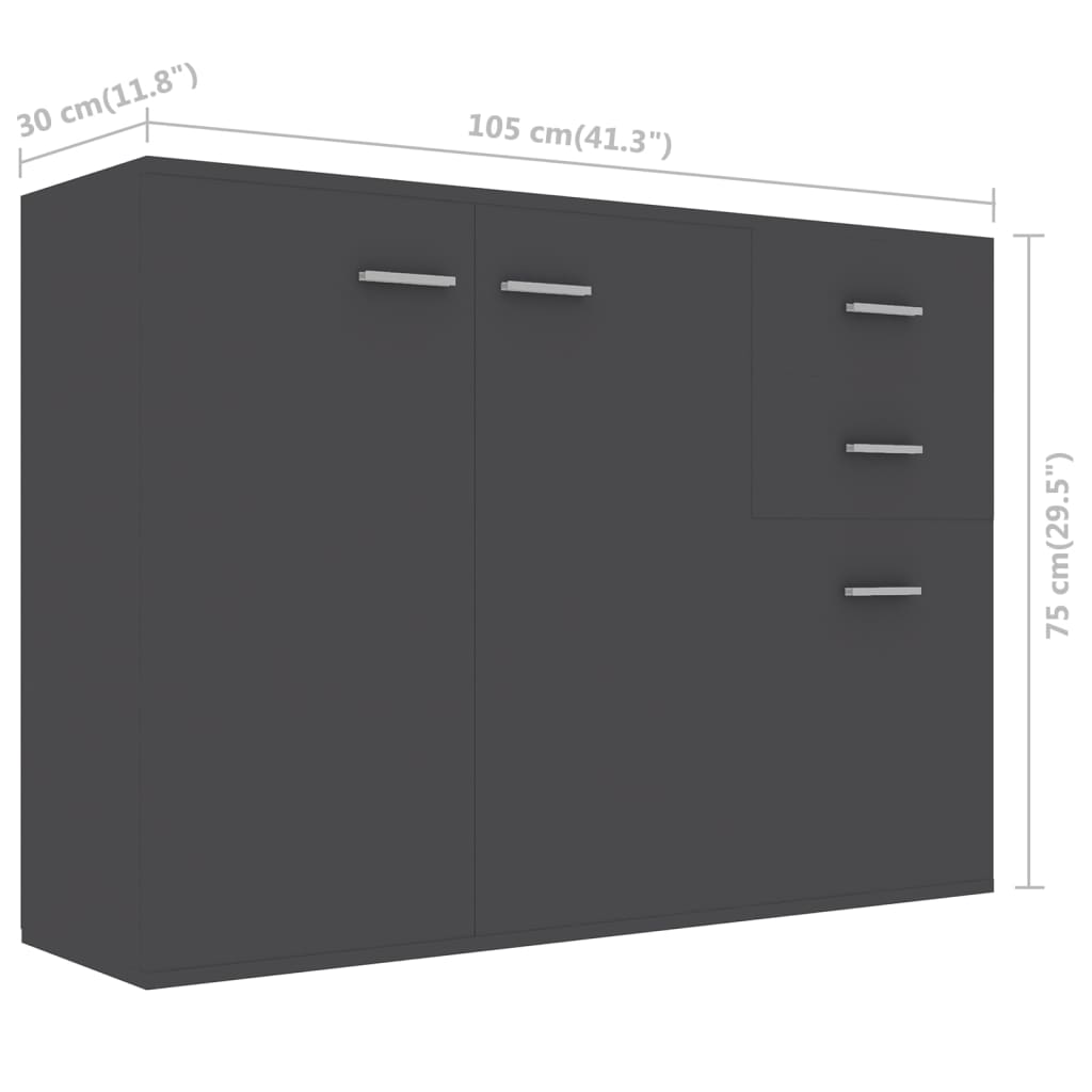 Dressoir 105X30X75 Cm Bewerkt Hout