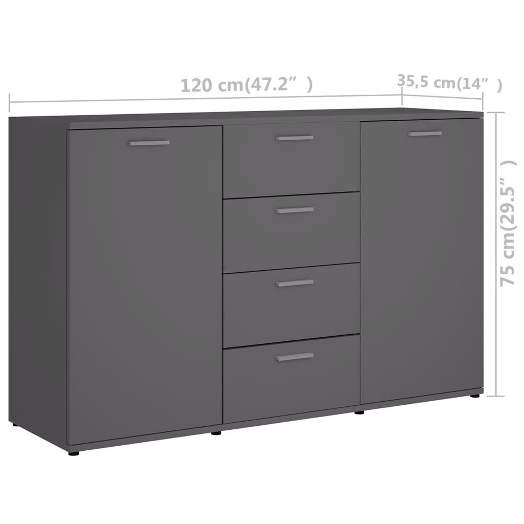 Dressoir 120X35,5X75 Cm Bewerkt Hout