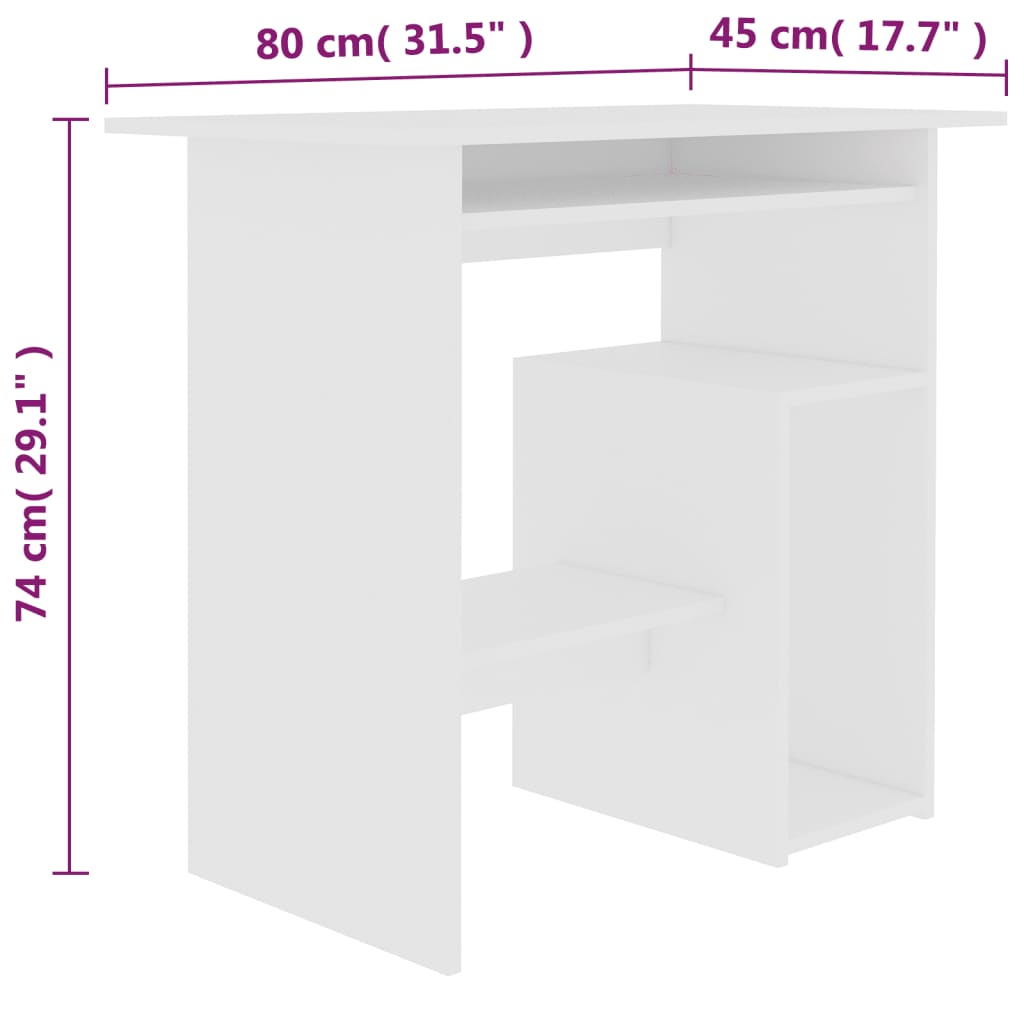 Bureau 80X45X74 Cm Bewerkt Hout