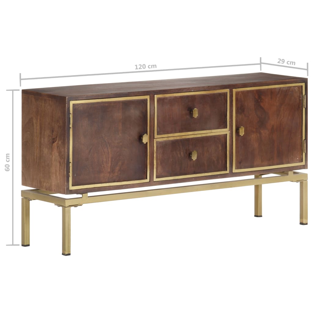 Dressoir 120X29X60 Cm Massief Mangohout