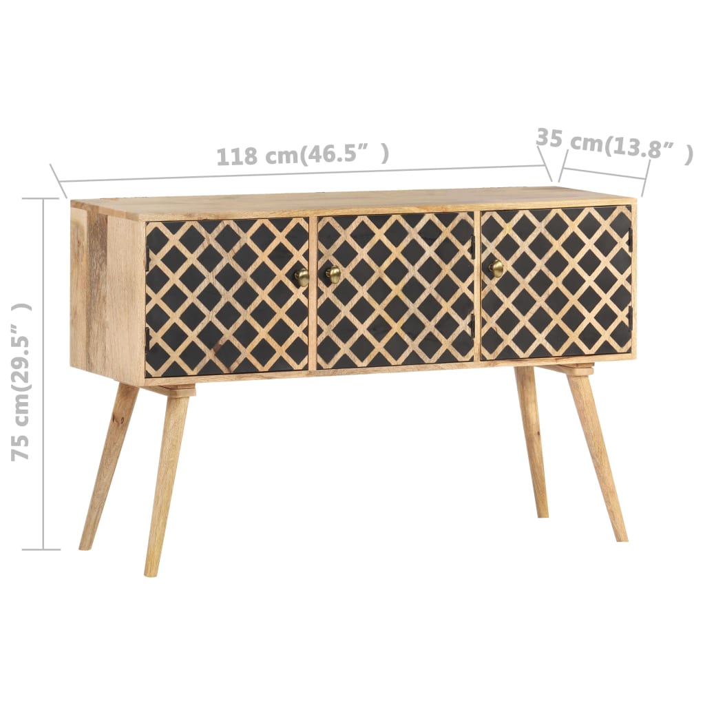 Dressoir 118X35X75 Cm Massief Mangohout