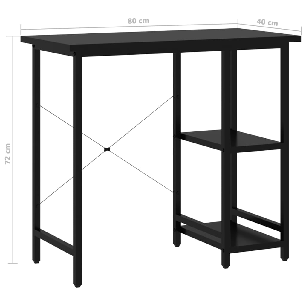 Computerbureau 80X40X72 Cm Mdf En Metaal