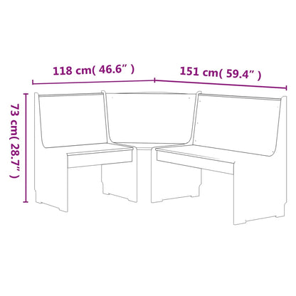 Hoekbank Reine 151 Cm Massief Grenenhout