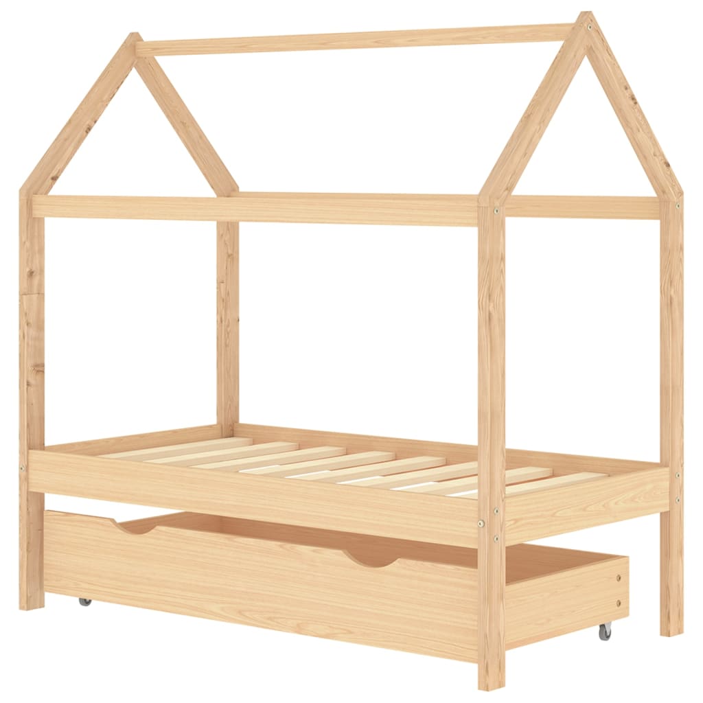 Kinderbedframe Met Lade Massief Grenenhout