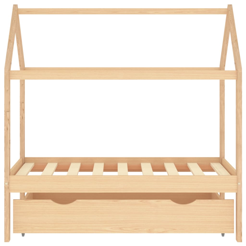 Kinderbedframe Met Lade Massief Grenenhout