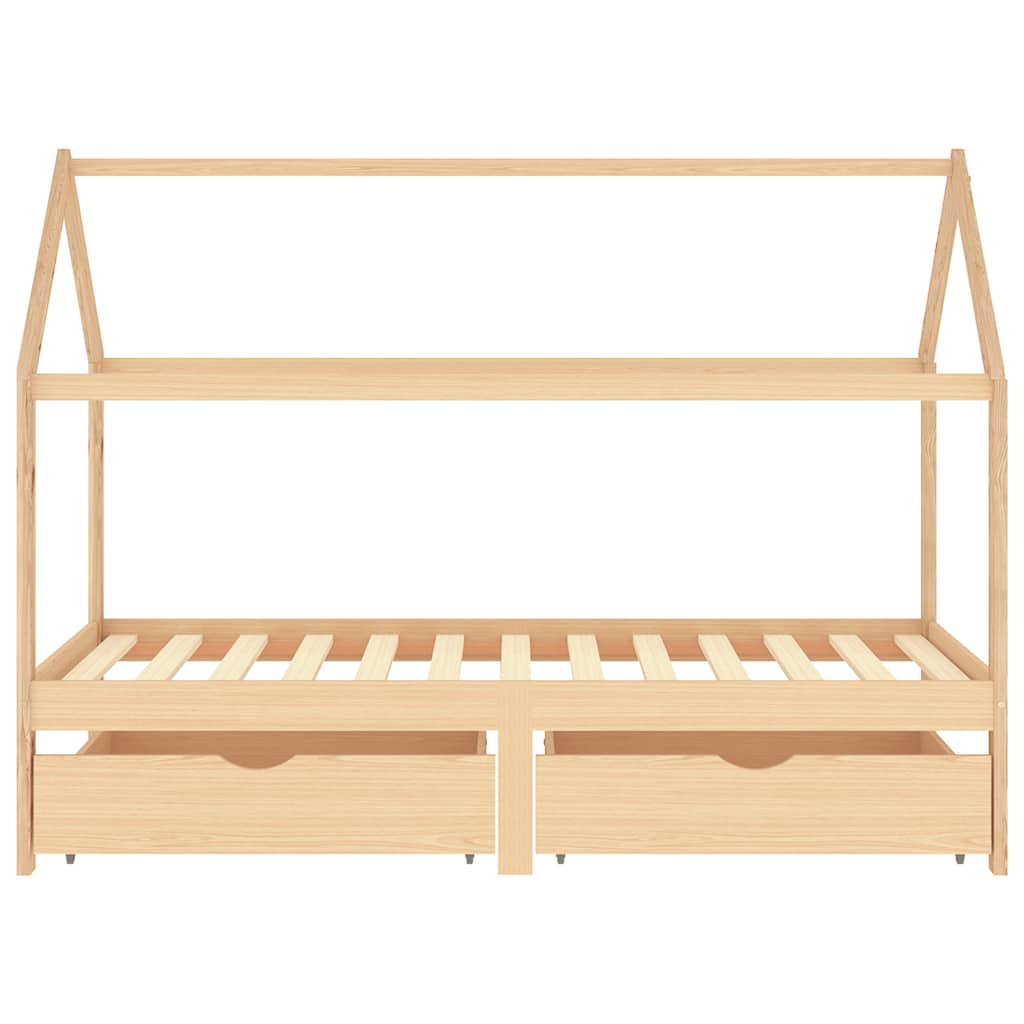 Kinderbedframe Met Lades Massief Grenenhout