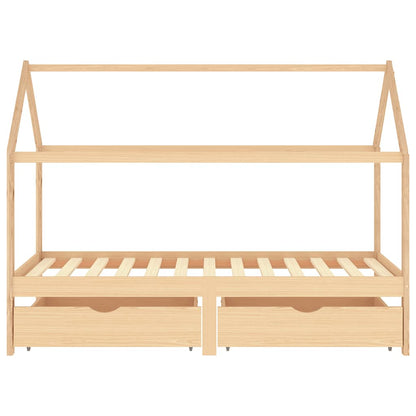 Kinderbedframe Met Lades Massief Grenenhout