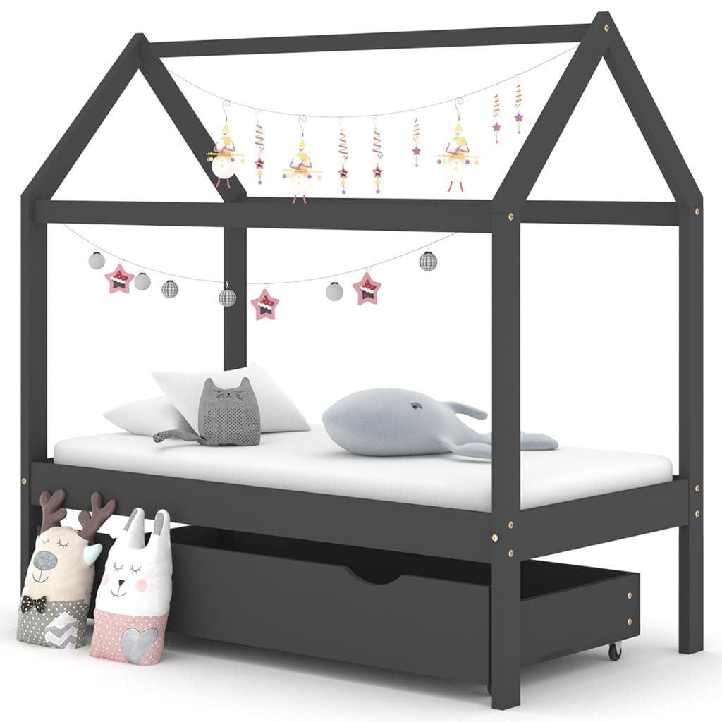 Kinderbedframe Met Lade Massief Grenenhout