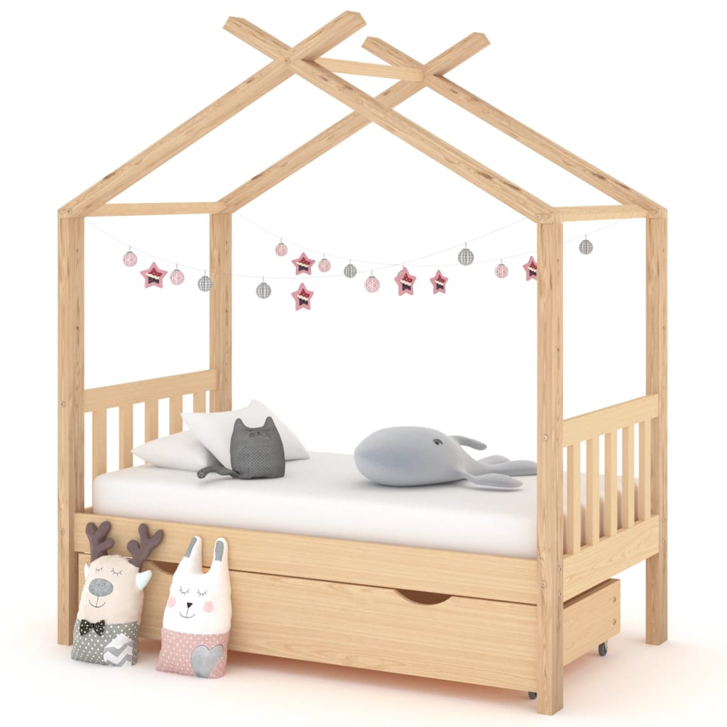 Kinderbedframe Met Lade Massief Grenenhout