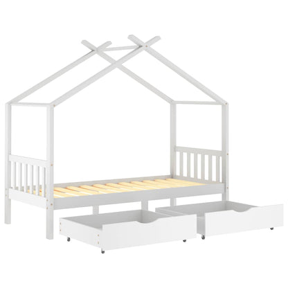 Kinderbedframe Met Lades Massief Grenenhout