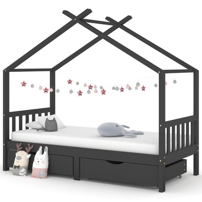 Kinderbedframe Met Lades Massief Grenenhout