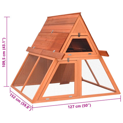 Konijnenhok 152X127X109,5 Cm Massief Vurenhout