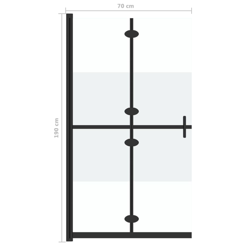 Inloopdouchewand Inklapbaar Esg-Glas Halfmat