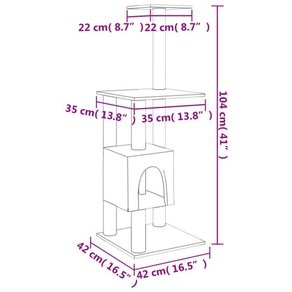 Kattenkrabpaal Met Sisal Krabpalen 104 Cm Kleurig