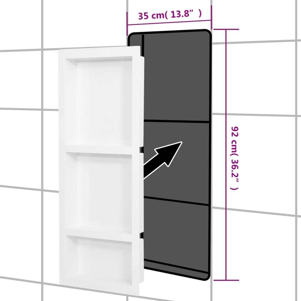 Douchenis Met 3 Vakken 41X99X9 Cm Mat