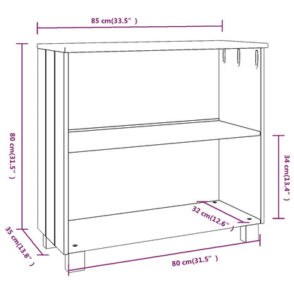 Dressoir Hamar 85X35X80 Cm Massief Grenenhout