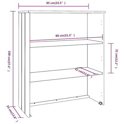 Opzetkast Hamar 85X35X100 Cm Massief Grenenhout