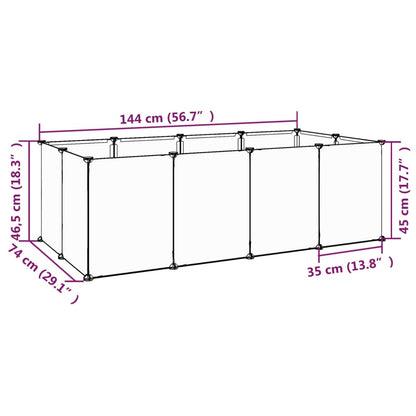 Dierenhok Klein 144X74X46,5 Cm Polypropeen En Staal