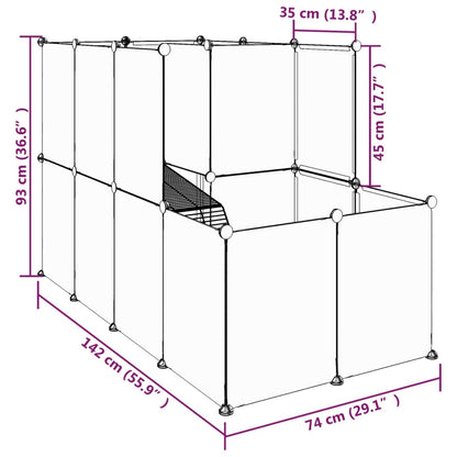 Dierenhok Klein 142X74X93 Cm Polypropeen En Staal