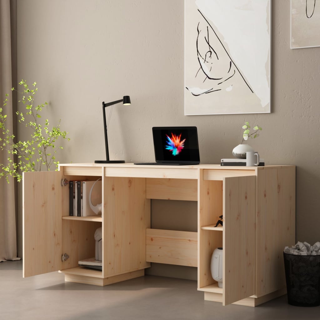 Bureau 140X50X75 Cm Massief Grenenhout