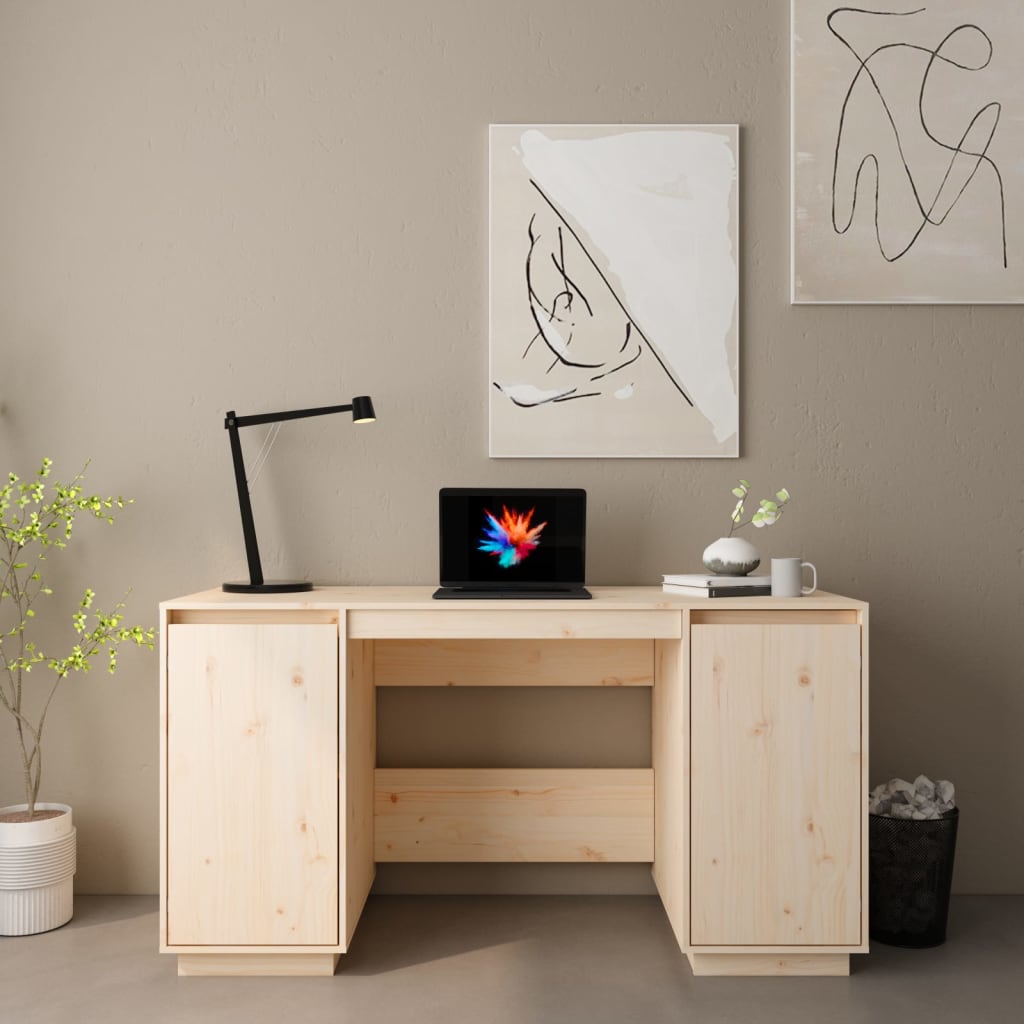 Bureau 140X50X75 Cm Massief Grenenhout