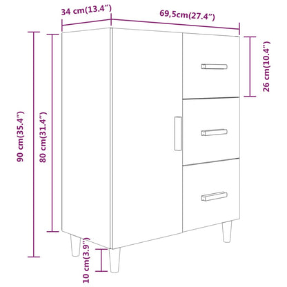 Dressoir 69,5X34X90 Cm Bewerkt Hout