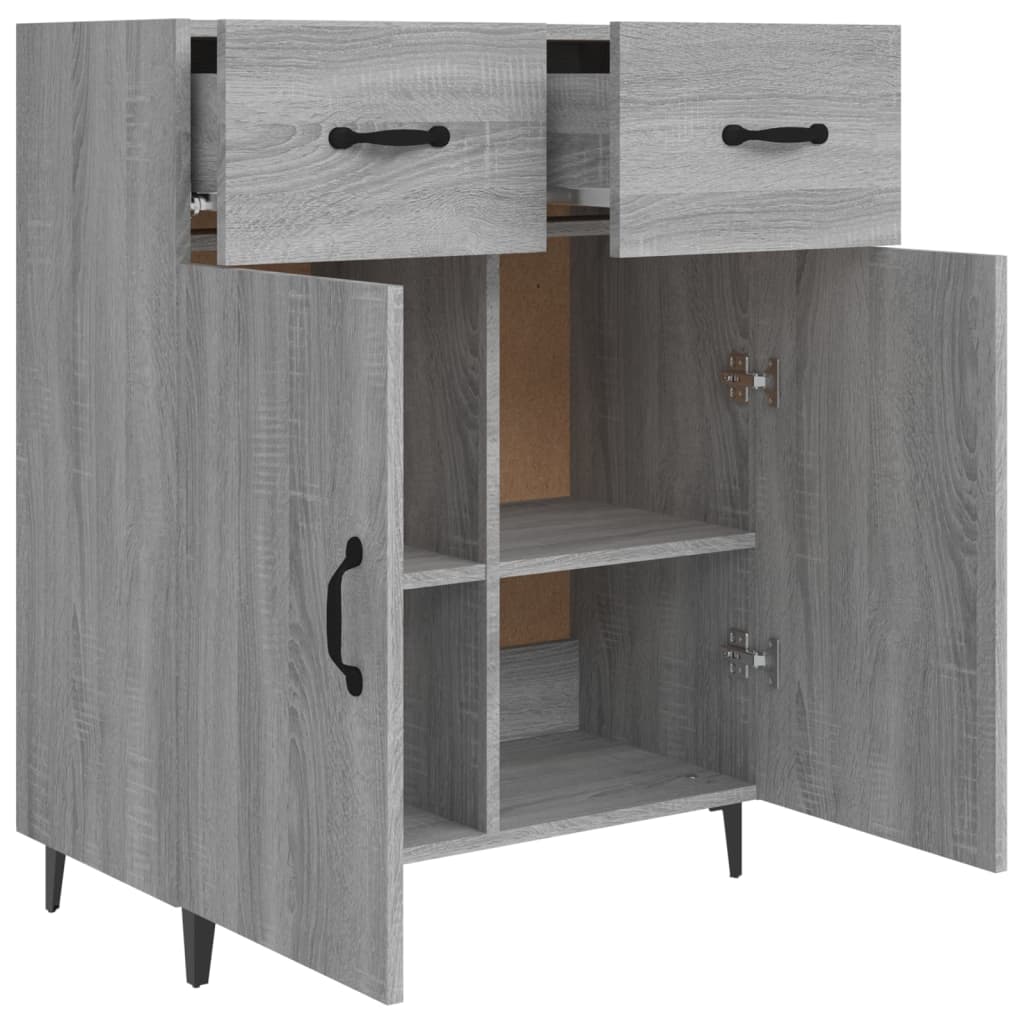 Dressoir 69,5X34X90 Cm Bewerkt Hout Eikenkleurig