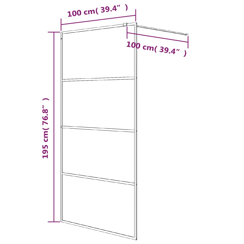 Inloopdouchewand Esg-Glas