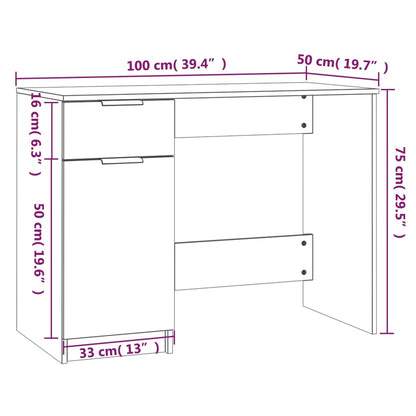 Bureau 100X50X75 Cm Bewerkt Hout