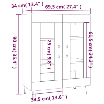 Dressoir 69,5X34X90 Cm Bewerkt Hout