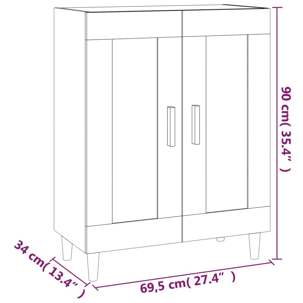 Dressoir 69,5X34X90 Cm Bewerkt Hout