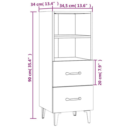 Dressoir 34,5X34X90 Cm Bewerkt Hout