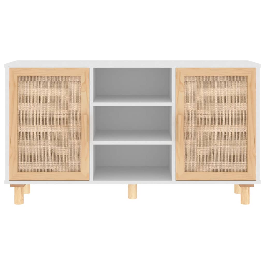 Dressoir 105X30X60 Cm Massief Grenenhout En Rattan