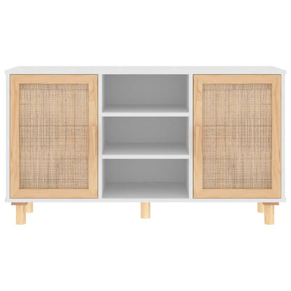 Dressoir 105X30X60 Cm Massief Grenenhout En Rattan